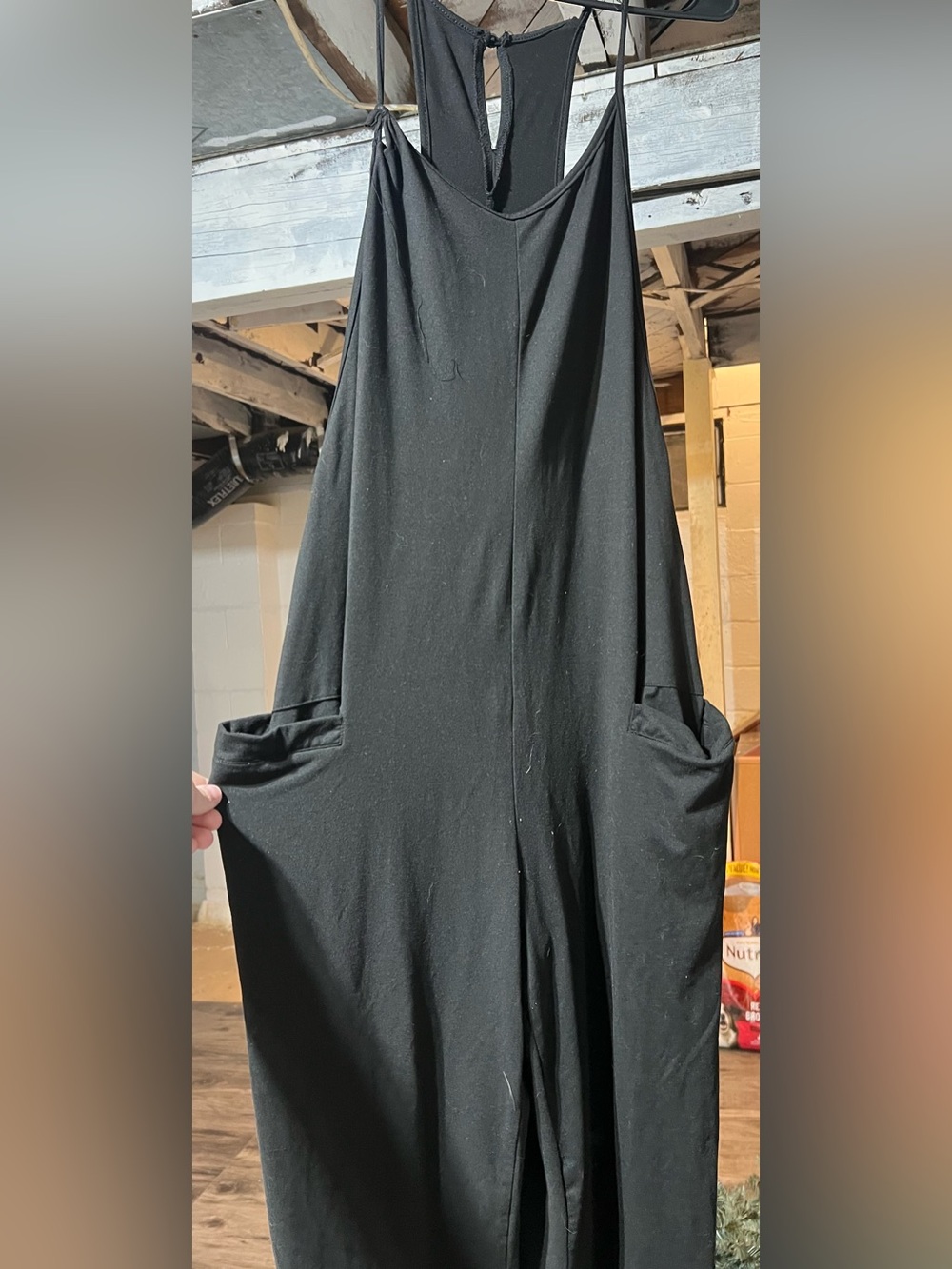 Black Women's Sleeveless Pocket Jumpsuit